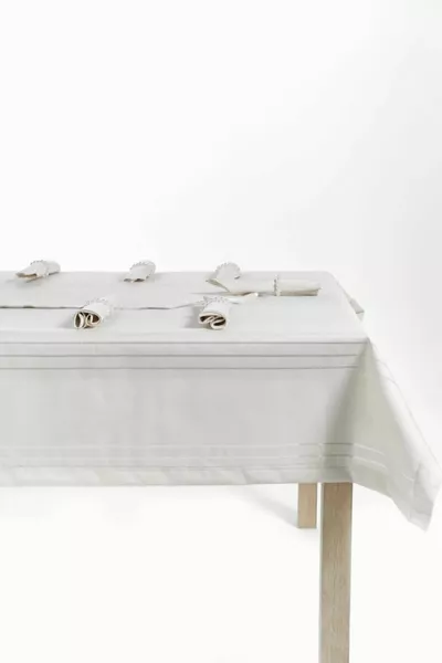 Кремав ленен плат покривка за маса на райета Gülce * см