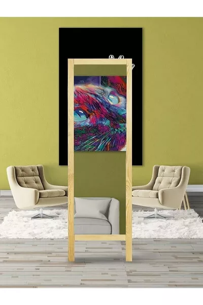 Miroir sur pied en bois naturel  cm