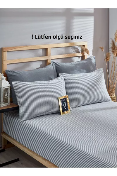 Zebra Lastikli Çarşaf Yastık Kılıfı Pamuklu Tek Kişilik - Çift Kişilik - Battal