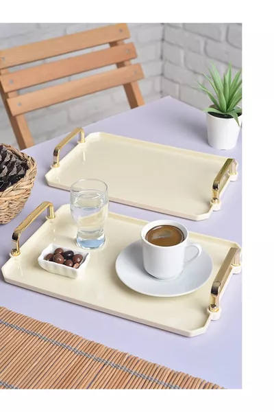 صينية تقديم القهوة الأكريليك المزدوجة