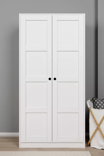 Lucas 2-Door Wardrobe and Multi-Purpose Cabinet - Matte White