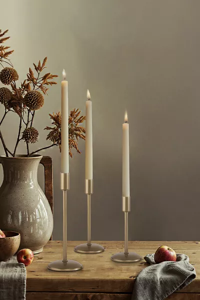 Комплект от 3 ретро свещника, Декоративен домашен аксесоар, Комплект неръждаеми свещници