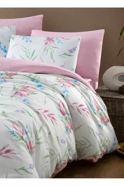 Tulip Double Duvet Cover Set with Fitted Sheet