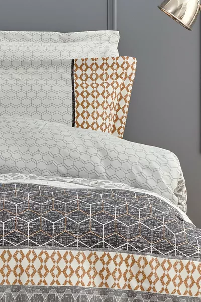 Taren Single-Person Ranforce Duvet Cover Set - Gray