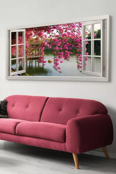 Прозорец, откриващ се към плажа, картина платно