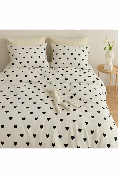 Heart Single Duvet Cover Set Quilt Cover +1 Pillowcase 