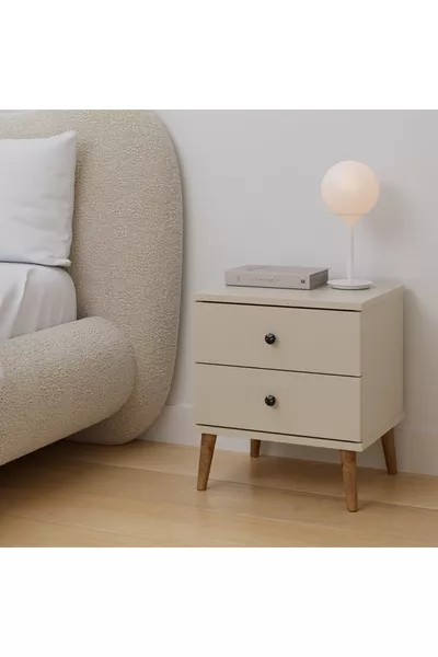 طقم منضدة جانبية من قطعتين ساجا