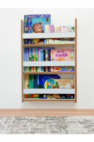3 Planken X Cm MDF Montessori Boekenkast Educatieve Kinderboekenkast Wit