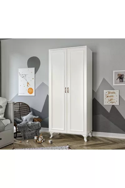 خزانة ملابس كونتري بكرتين - كلها من MDF عالي الجودة