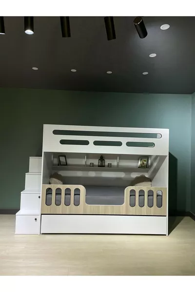 Детская двухъярусная кровать с ящиками для подростков