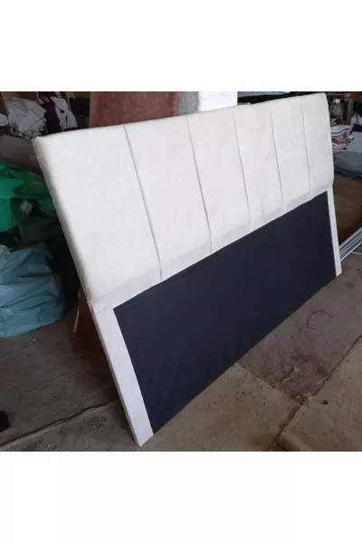 Tête de lit de base en nubuck crème