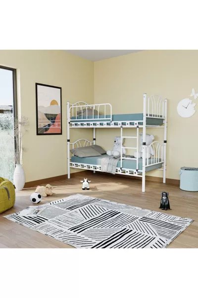 Металлическая двухъярусная кровать для детской