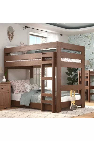 السرير الطابق مصنوع من خشب الزان أو خشب الزان بنسبة %.