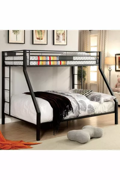 سرير بطابقين معدني عصري بتصميم