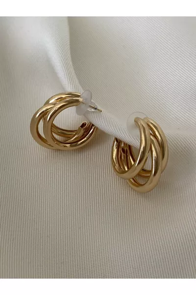 Steel Triple Hoop Earrings