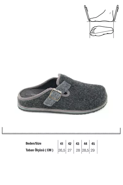 Kışlık Erkek Fashion Tokalı Ayarlanabilir Keçe Ev Bahçe Terlik