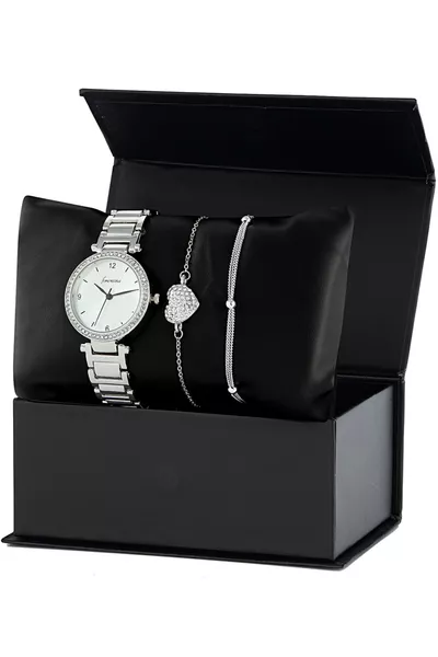 Orologio da Donna con Bracciale a Cuore Set Combinato 