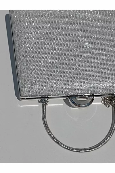 Evening Bag Glitter Silver Evening Bag Cupra Night Bag Silver Bag Starry Night Cinderella Model