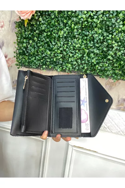 Women's Wallet with Phone Compartment, Cash and Coin Sections, Wrist Strap Handbag