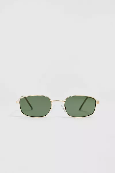 Rectangular metal sunglasses