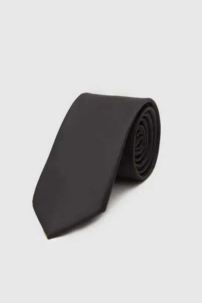 Ds Groom Black Solid 5.5 cm Tie