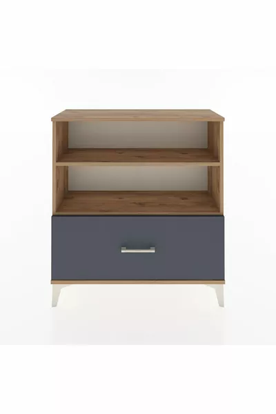 Comò Arges con 2 ripiani e 1 cassetto Pino-Antracite