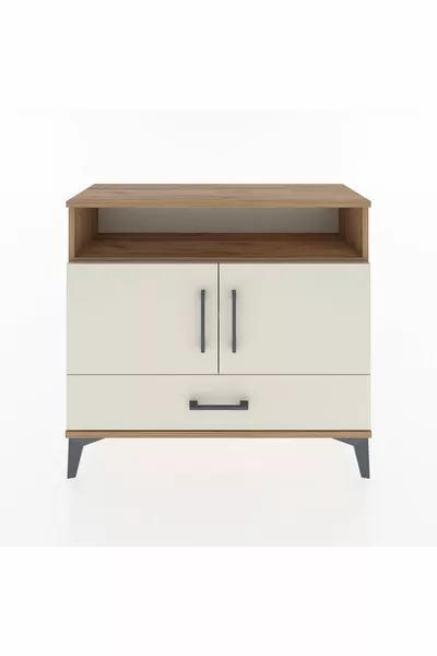 Arges Ladekast 3 Planken Met 1 Lade En 2 Deuren Den-Hout Opaal