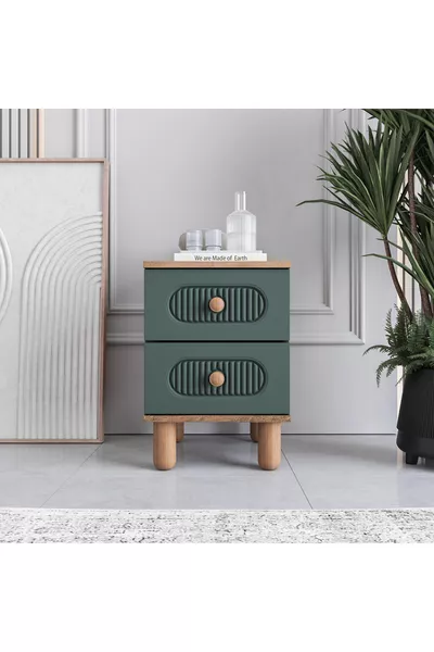 طاولة سرير ميلين بدرجين مصنوعة من MDF