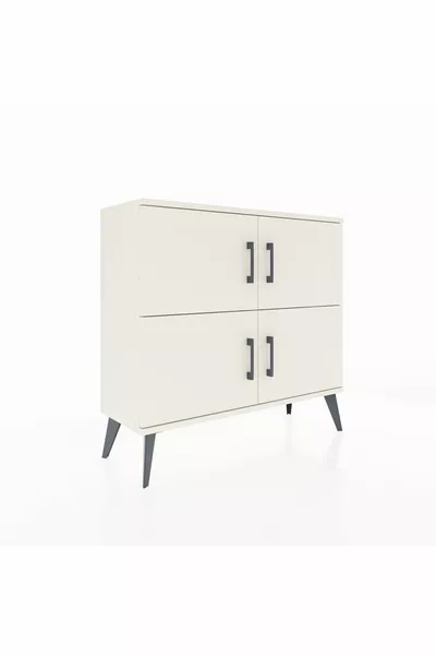 خزانة أرجس بدرجين و4 أبواب، لون حجر القمر/صنوبر