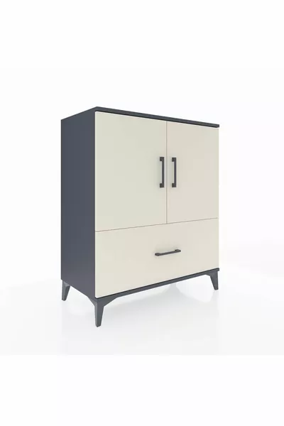 Hyperion Dressoir 2 Planken 1 Lade 2 Deuren Antraciet-Leisteen