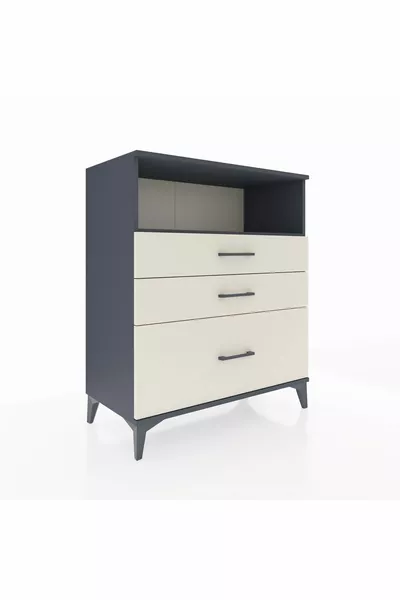 Hyperion Dressoir Met Eén Plank En 3 Lades Antraciet-Leisteen