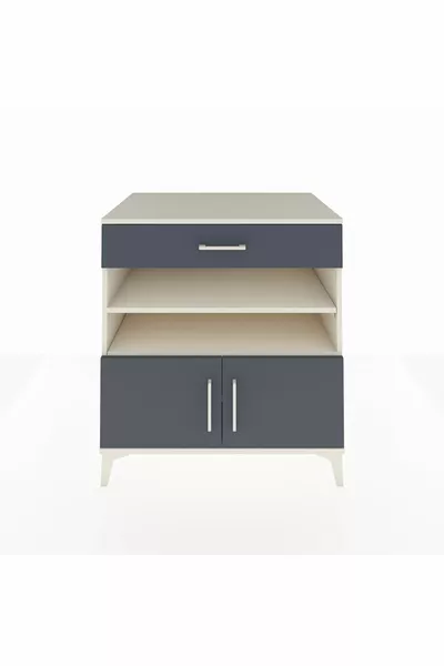 Kronos Şifonyer 3 Raflı Tek Çekmeceli 2 Kapaklı  Aytaşı-Antrasit