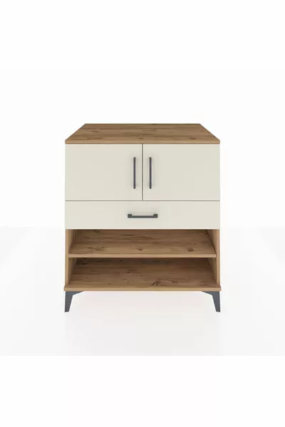 Kronos Şifonyer 3 Raflı Tek Çekmeceli 2 Kapaklı  Çam-Aytaşı