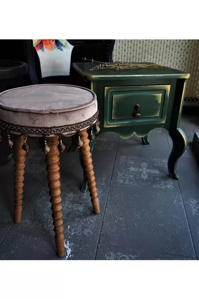 Комод с одним выдвижным ящиком в стиле состаренное зеленое золото