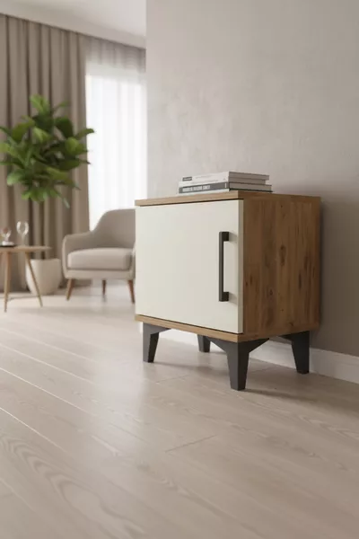 خزانة سيلفا: خشب الصنوبر-حجر الصوان، باب واحد، رف واحد | أنيق وعملي