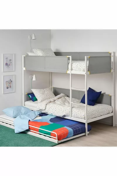 stapelbed, wit-lichtgrijs, cm, met basis