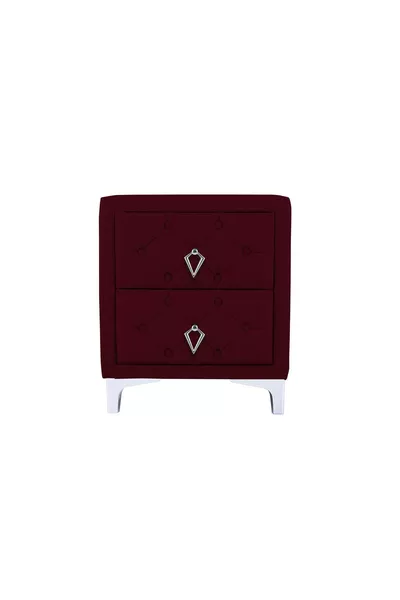 Ruby Silver Nightstand, 2 Drawers