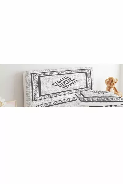 Housse de tête de lit à motif losange décoratif vieilli