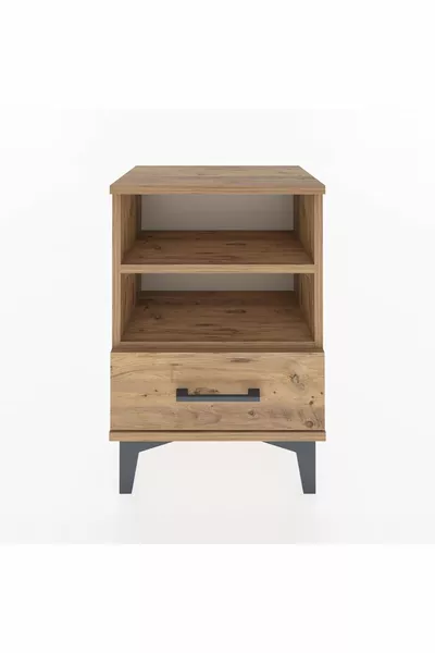 أرجس كومودينو بصندوق واحد ورفين، خشب الصنوبر