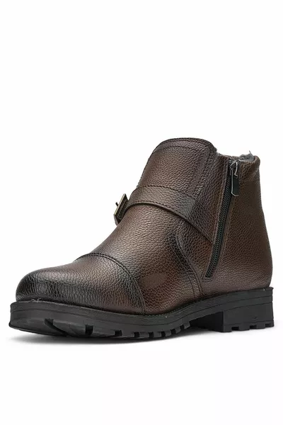 Ежедневни мъжки ботуши за кафе Катарама с връзки Детайлни обувки с назъбена подметка 