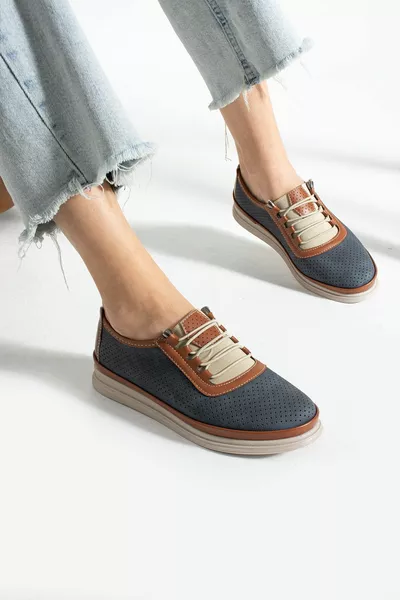 New Season Women's Casual Light Seasonal Comfortable Full Orthopedic Lace-Up Ballet Flats