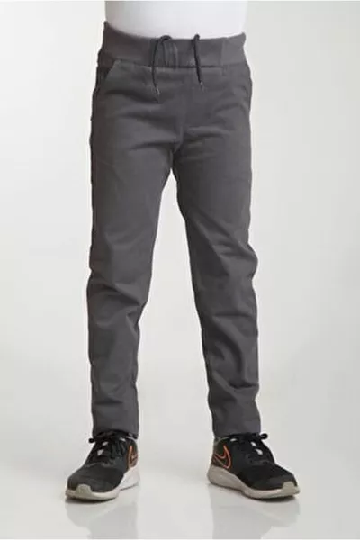 رمادي مضلع ليكرا قماش السراويل المدرسية