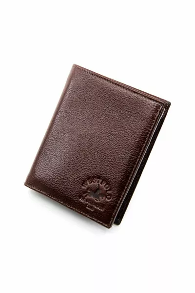 براون عملة مقصورة جلد طبيعي محفظة الرجال