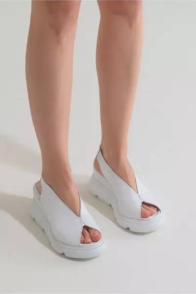 إلبيديو صندل جلد نسائي أبيض