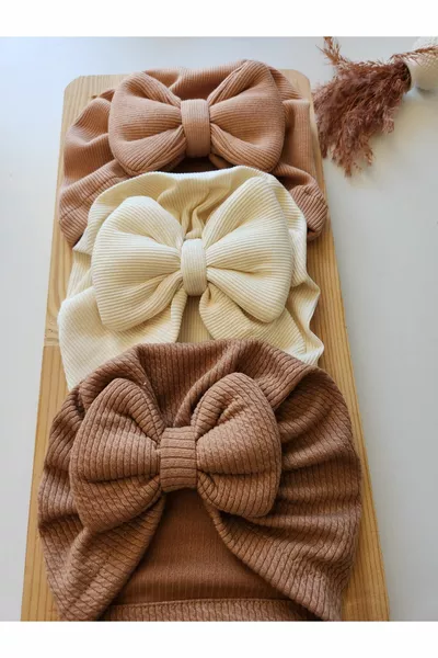 Бебе Момиче и Дете Цветен Лък Капак Комплект от 3 броя