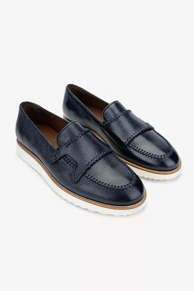 Gireldo marineblauwe loafer van echt leer voor heren