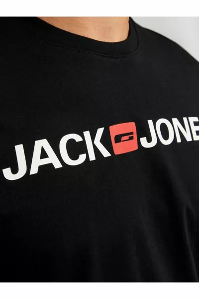 Jack&Jones Corp Logo Crew Neck Men's Black Crew Neck T-Shirt