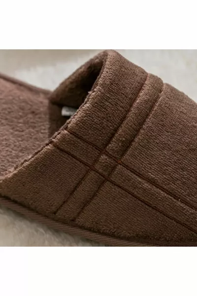 Кафяви шарени мъжки домашни чехли