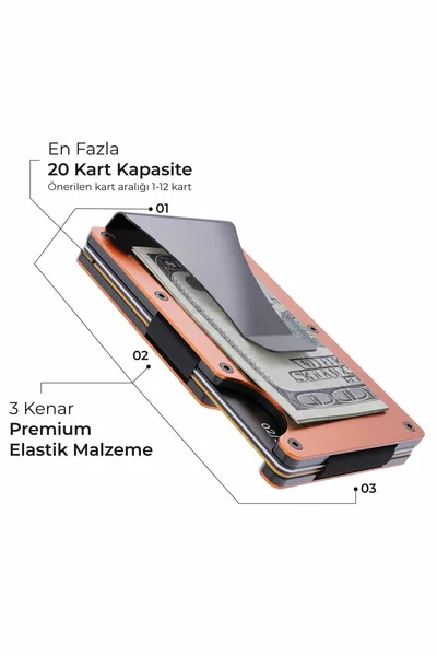 Cardx - Burano Clips - Минималистичный кошелек нового поколения и металлический держатель для карт - RFID-защита - унисекс (ОРАНЖЕВЫЙ)