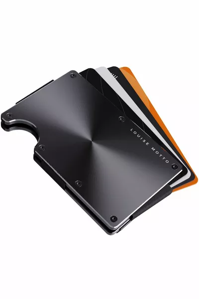 Cardx - مقاطع لامعة - الجيل الجديد من محفظة الحد الأدنى ، حامل البطاقات - حجب RFID ، للنساء والرجال (أسود)